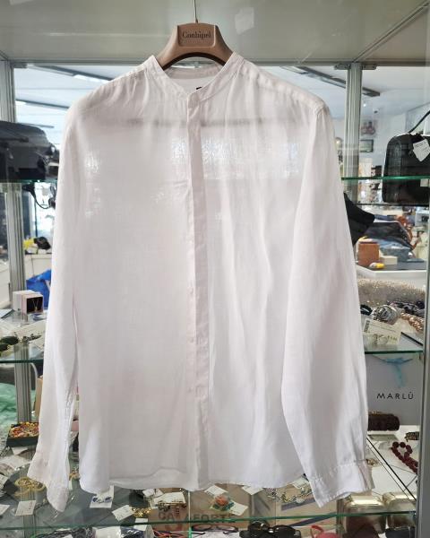 CAMICIA UO LINO BOMBOOGIE BIANCA TG XL