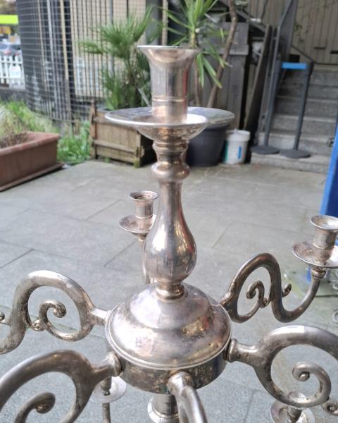 CANDELABRO 13 FIAMME BROGGI METALLO ARGENTATO