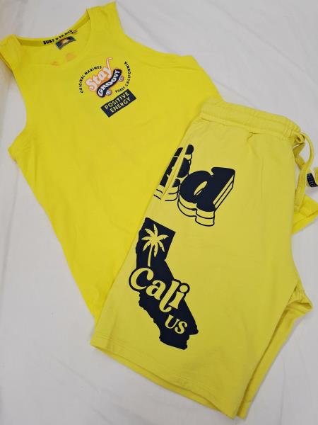 CANOTTA+PANTALONCINO ORIGINAL MARINES GIALLI TG 11/12 ANNI