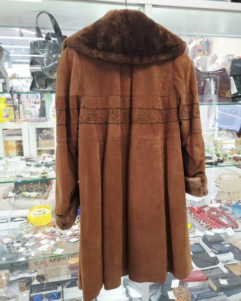 CAPPOTTO PELLE SCAMOSCIATA MARRONE INTERNO CASTORINO TG M