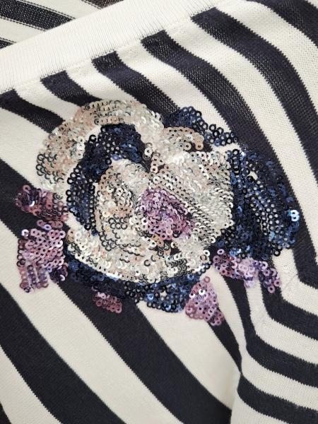 CARDIGAN ARMANI JEANS RIGHE BIANCO BLU TG S/M