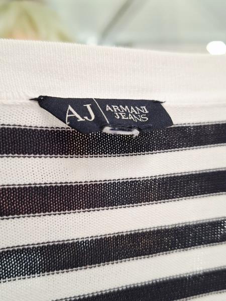 CARDIGAN ARMANI JEANS RIGHE BIANCO BLU TG S/M