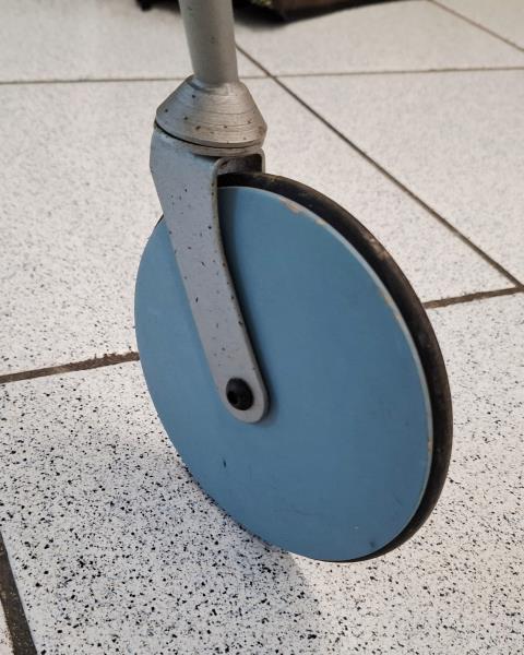 CARELLINO 3 RUOTE PIEGHEVOLE BREVETTATO STEEL  ANNI '80 AZZURRO