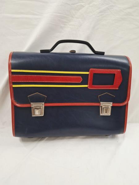 CARTELLA SCUOLA VINTAGE BLU ROSSA GIALLA