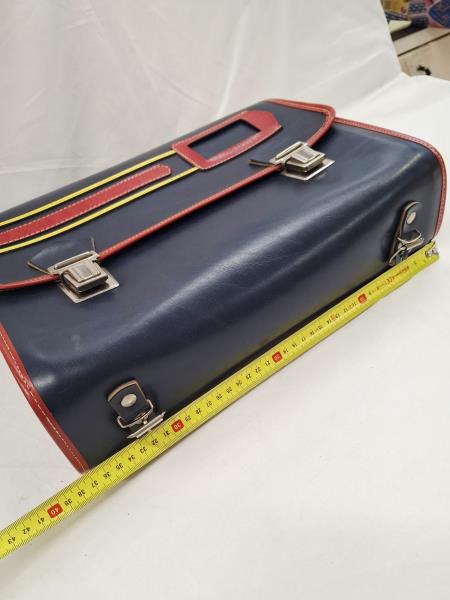 CARTELLA SCUOLA VINTAGE BLU ROSSA GIALLA