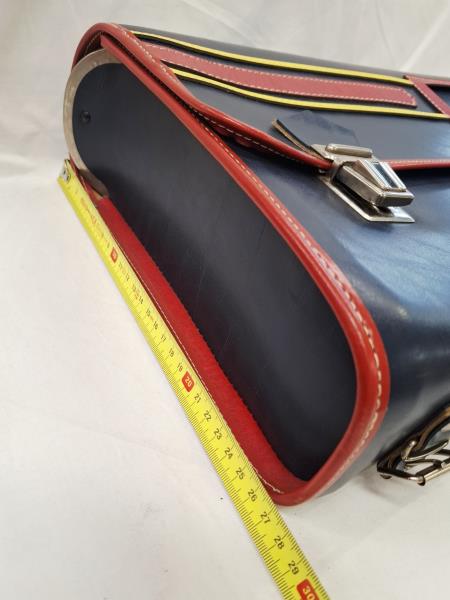 CARTELLA SCUOLA VINTAGE BLU ROSSA GIALLA