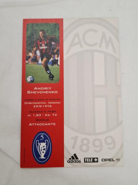 CARTOLINA AUTOGRAFATA SHEVCHENKO