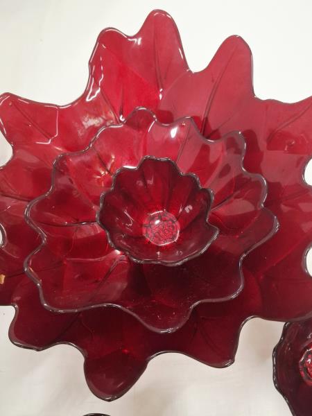 CENTROTAVOLA ARDA VETRO ROSSO COMPONIBILE