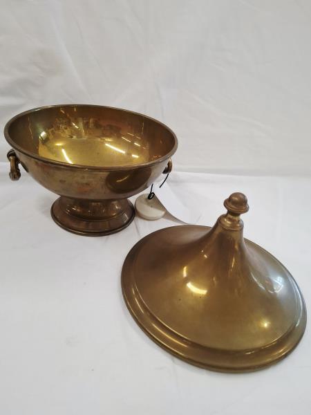 CENTROTAVOLA OTTONE TONDO CON COPERCHIO