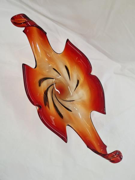 CENTROTAVOLA VETRO ROSSO VINTAGE