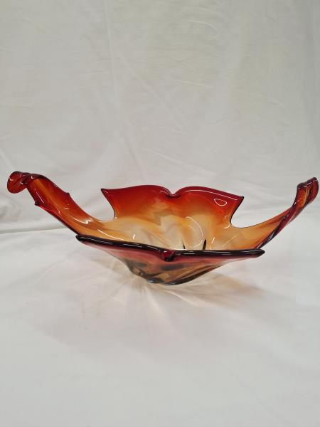 CENTROTAVOLA VETRO ROSSO VINTAGE