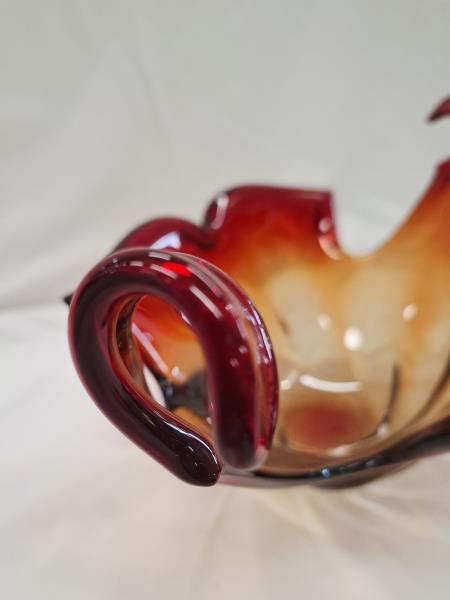 CENTROTAVOLA VETRO ROSSO VINTAGE