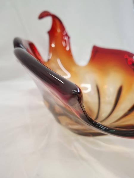 CENTROTAVOLA VETRO ROSSO VINTAGE