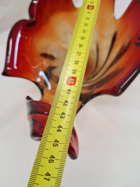 CENTROTAVOLA VETRO ROSSO VINTAGE