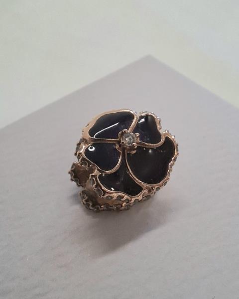 CHARM PANDORA FIORE NERO SMALTATO