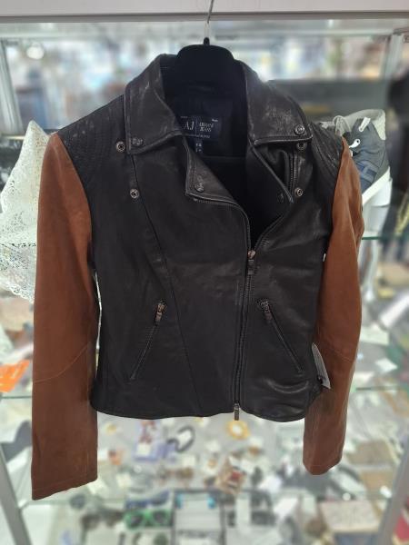 CHIODO ARMANI JEANS PELLE MARRONE NERA TG 40