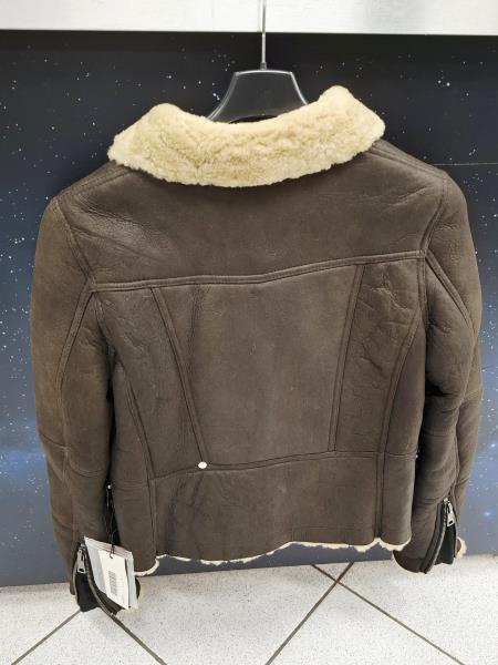 CHIODO PELLE MARRONE INTERNO PELO TG 42 (veste piccolo)