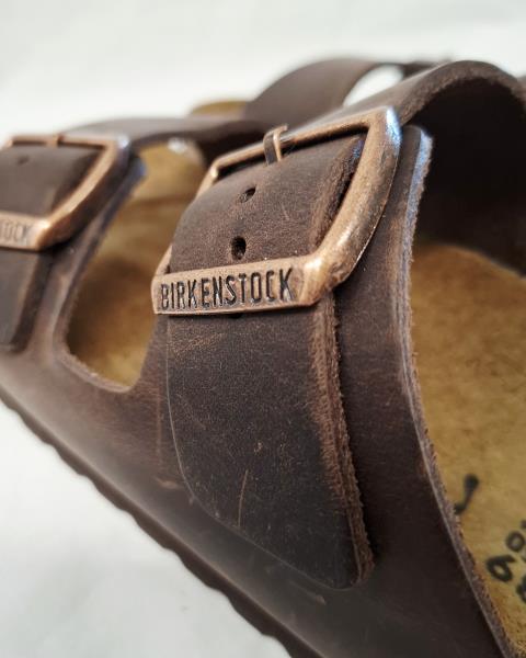 CIABATTA BIRKENSTOCK MARRONE PELLE N 39