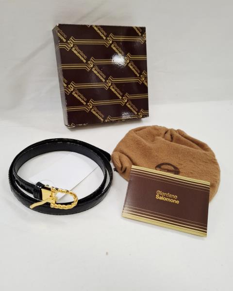 CINTURA PELLE GIORDANO SALOMONE NERA