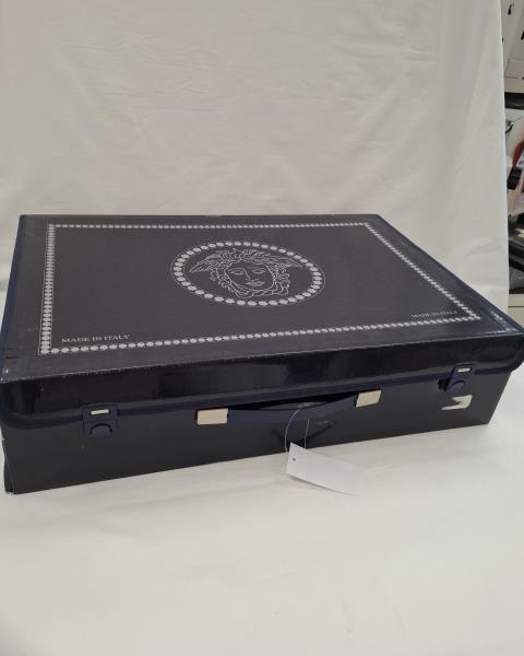 COFANETTO PARURE LENZUOLA COPRILETTO BORDO PIZZO LINEA VERSACE