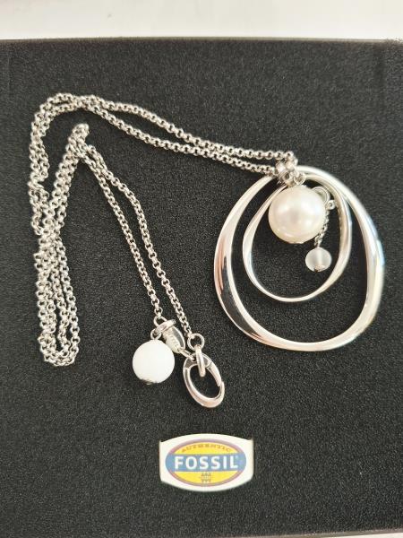 COLLANA FOSSIL CIONDOLO ANELLI PENDENTI PERLINA