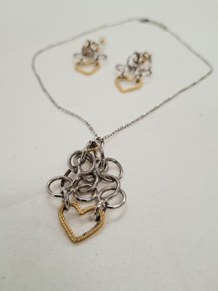 COLLANA MORELLATO CON ORECCHINI ANELLI E CUORE DORATO