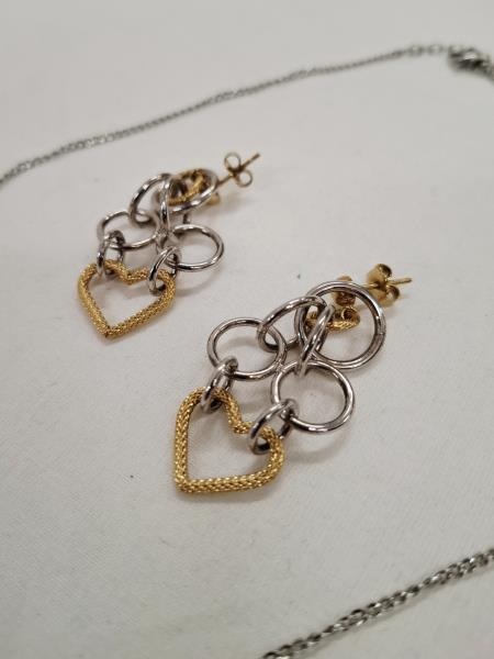 COLLANA MORELLATO CON ORECCHINI ANELLI E CUORE DORATO