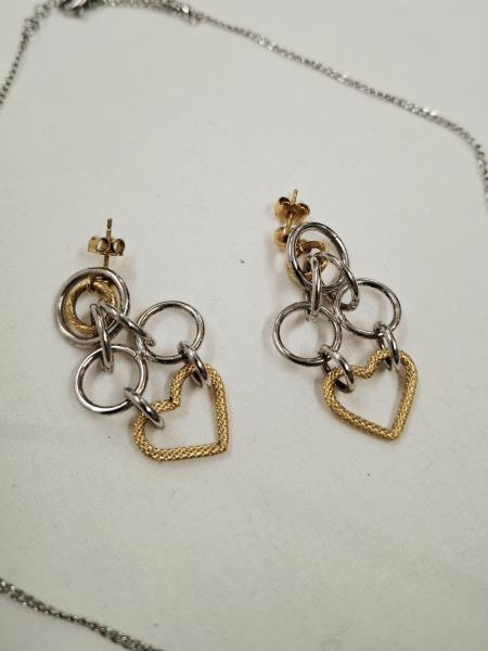 COLLANA MORELLATO CON ORECCHINI ANELLI E CUORE DORATO