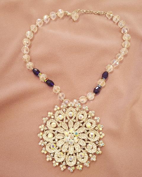 COLLANA OPHELIA ARTIGIANALE CRISTALLI FIORE