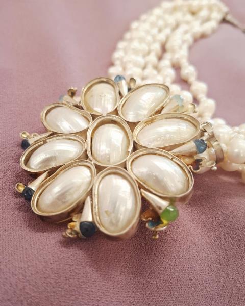COLLANA OPHELIA PERLE CIONDOLO FIORE
