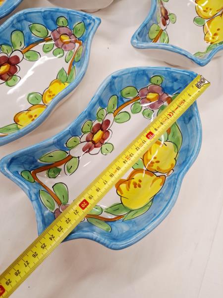 COMPOSIZIONE PIATTO + 6 CIOTOLE BORDO BLU CERAMICHE VIETRI