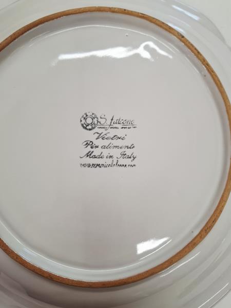 COMPOSIZIONE PIATTO + 6 CIOTOLE BORDO BLU CERAMICHE VIETRI