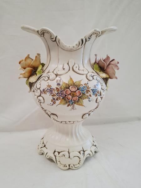 COPPA CERAMICA BIANCA FIORI