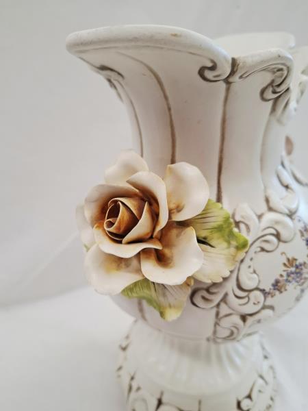 COPPA CERAMICA BIANCA FIORI