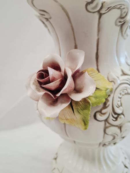 COPPA CERAMICA BIANCA FIORI