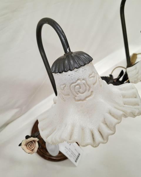 COPPIA ABAT JOUR BASE LEGNO ROSELLINE