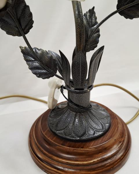 COPPIA ABAT JOUR BASE LEGNO ROSELLINE