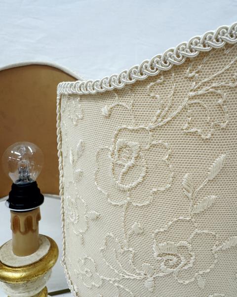 COPPIA ABATJOUR LEGNO DORATO PARALUME BEIGE