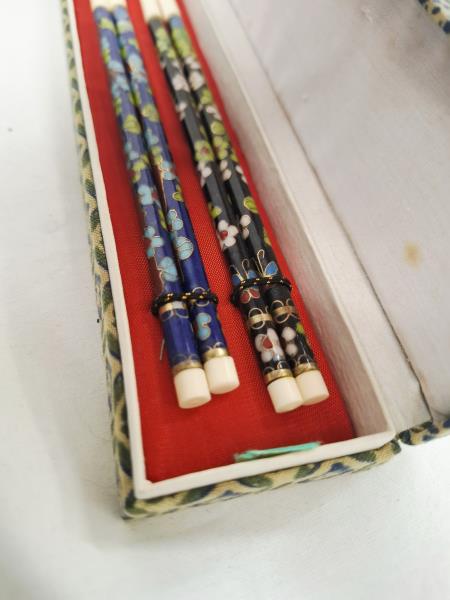 COPPIA BACCHETTE CINESI SMALTATE