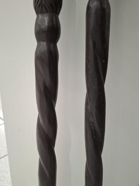 COPPIA BASTONI LEGNO ETNICI