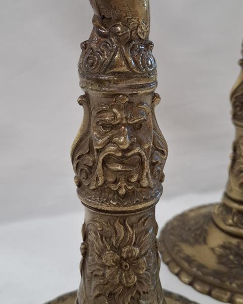 COPPIA CANDELABRI IN BRONZO 3 FIAMME