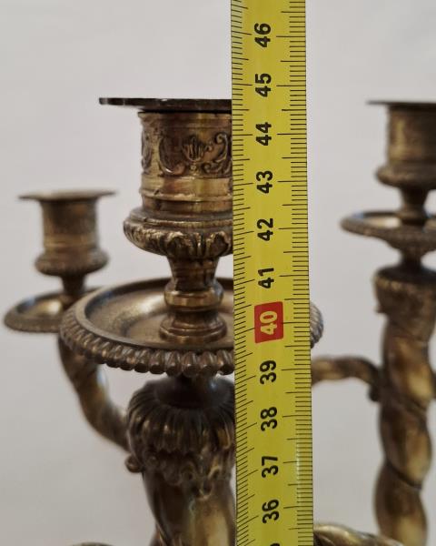 COPPIA CANDELABRI IN BRONZO 3 FIAMME