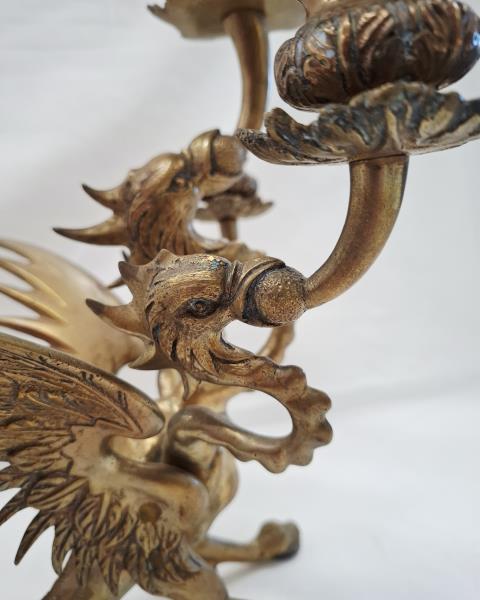 COPPIA CANDELABRI 3 FIAMME BRONZO