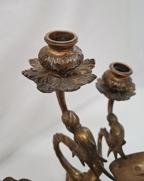 COPPIA CANDELABRI 3 FIAMME BRONZO