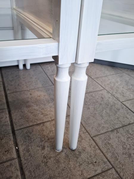 COPPIA COMODINI BIANCHI DOPPIO PIANO VETRO