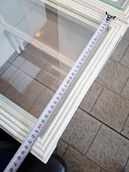 COPPIA COMODINI BIANCHI DOPPIO PIANO VETRO