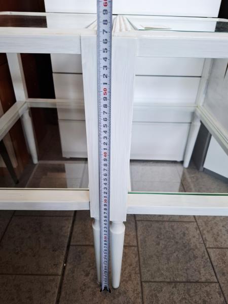 COPPIA COMODINI BIANCHI DOPPIO PIANO VETRO