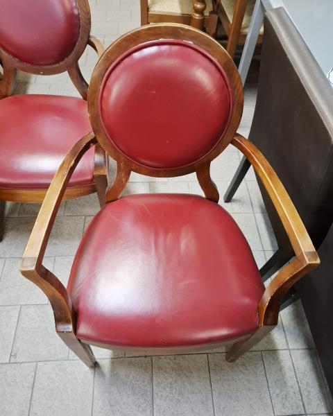 COPPIA POLTRONE ROSSE VINTAGE STRUTTURA LEGNO