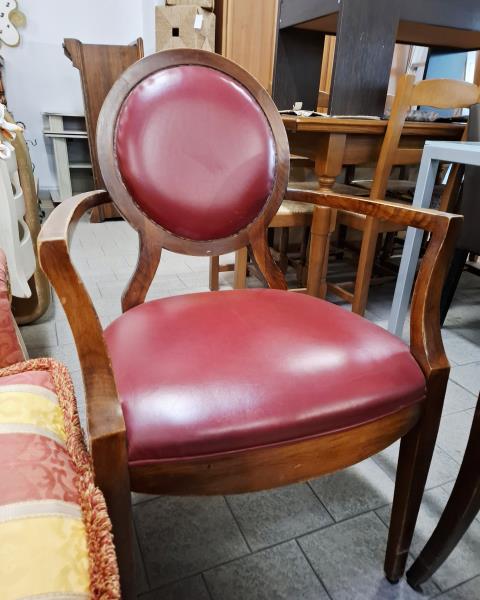 COPPIA POLTRONE ROSSE VINTAGE STRUTTURA LEGNO