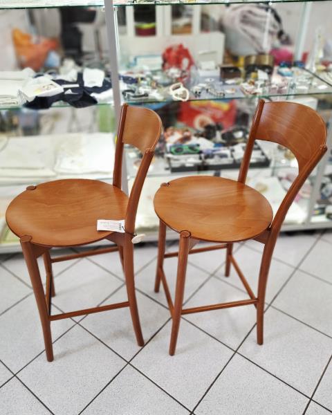 COPPIA SGABELLI LEGNO CALLIGARIS CON SEDUTA